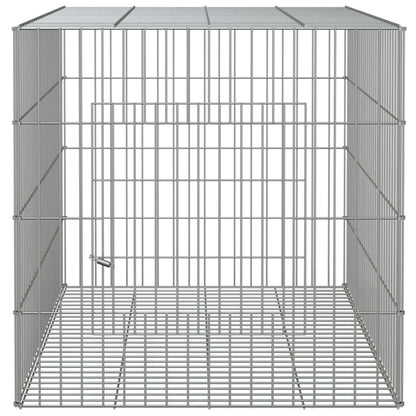 vidaXL 3-Panel Rabbit Cage Animal Hutch Playpen Enclosure Galvanized Iron